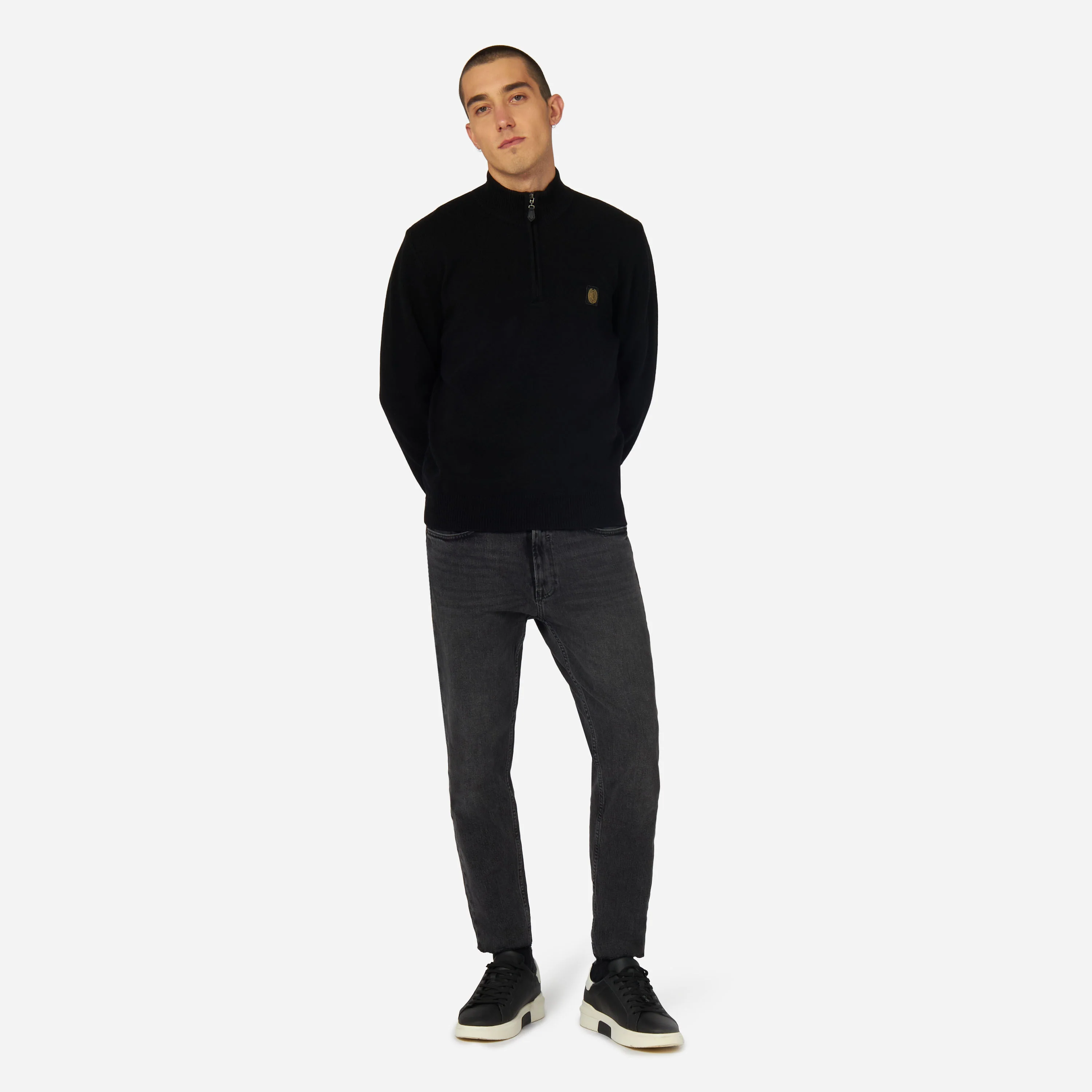 PULLOVER A COLLO ALTO CON ZIP MILAN COLLEZIONE GOLD ESSENTIAL