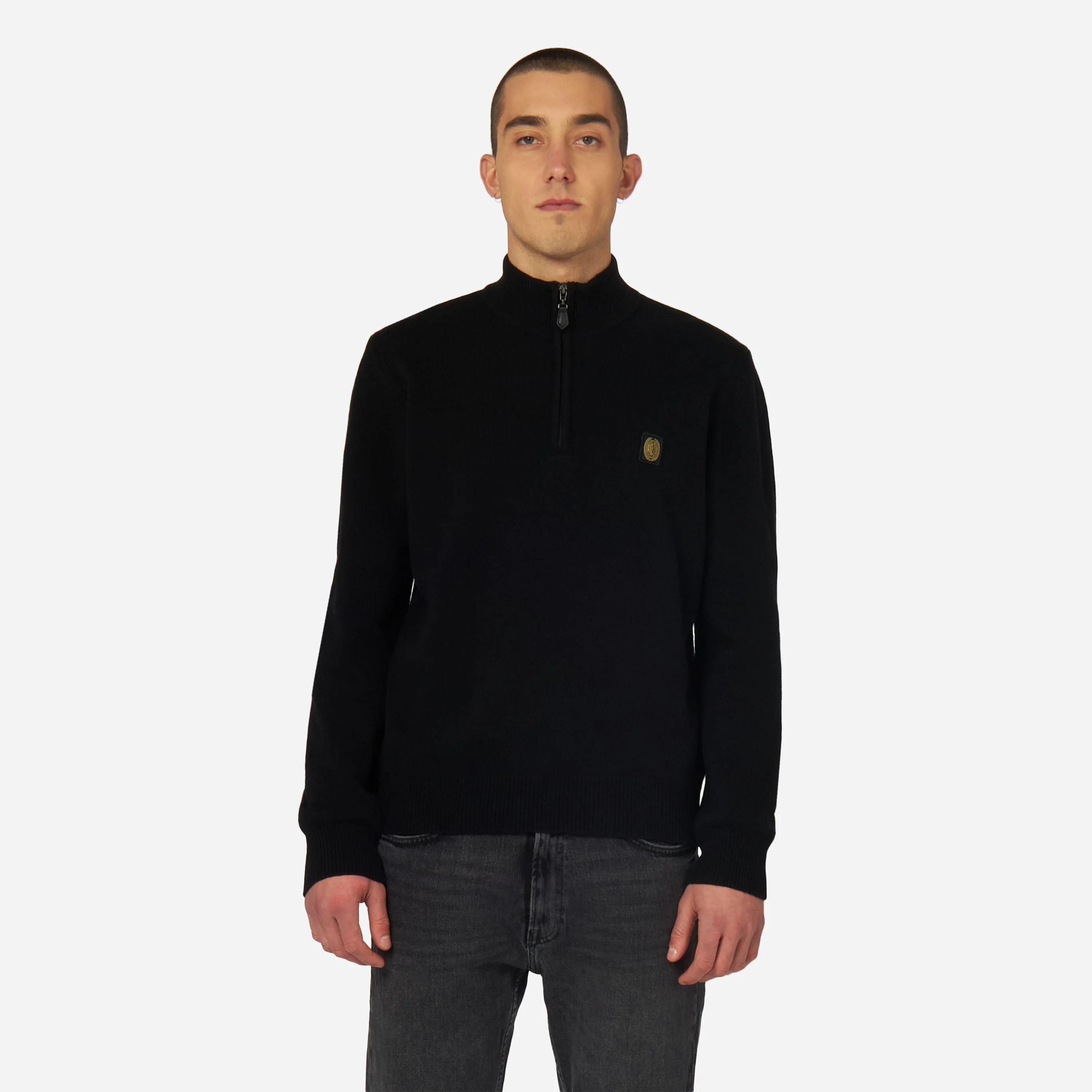 PULLOVER A COLLO ALTO CON ZIP MILAN COLLEZIONE GOLD ESSENTIAL
