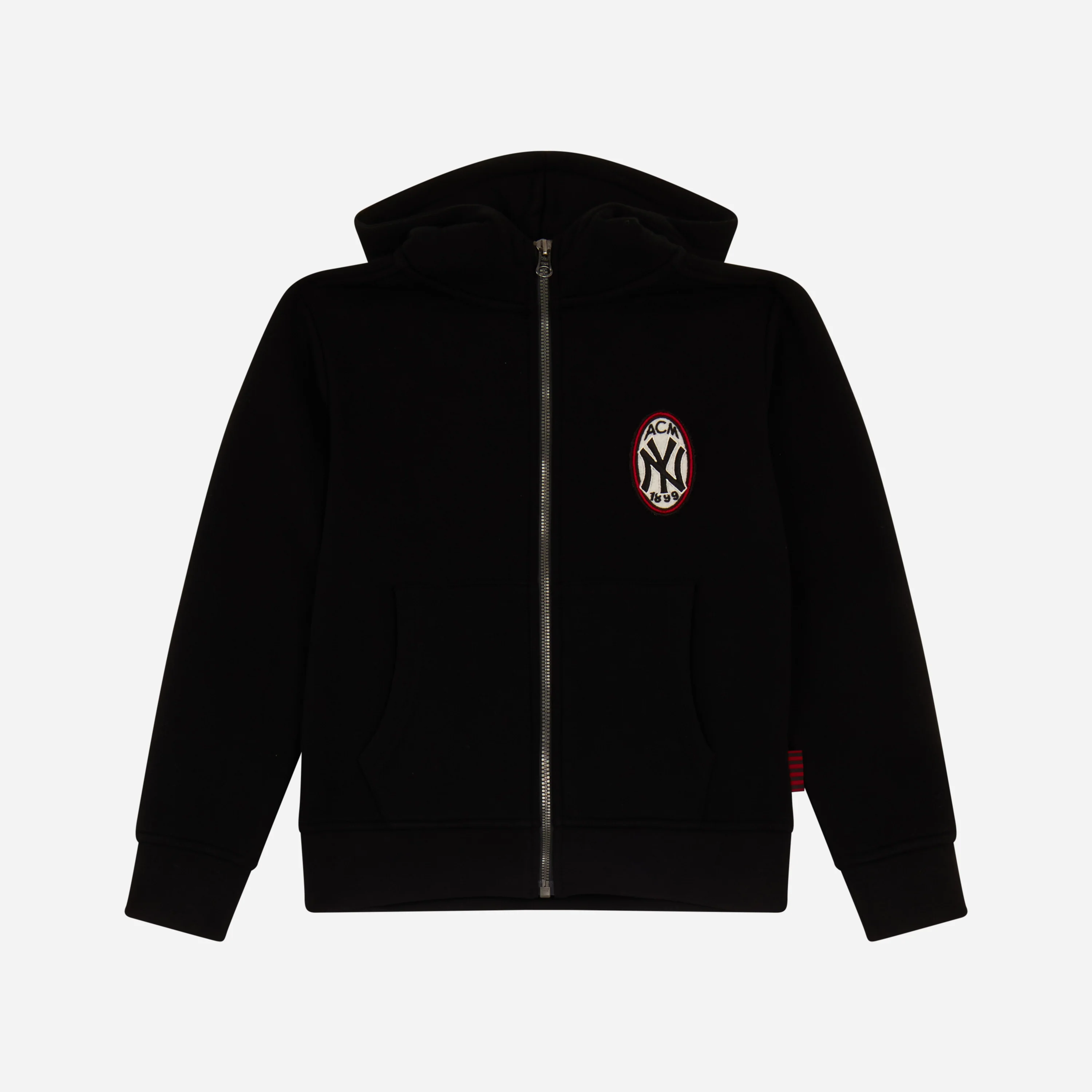 AC Milan x NY Yankees - FELPA BAMBINO CON ZIP E CAPPUCCIO