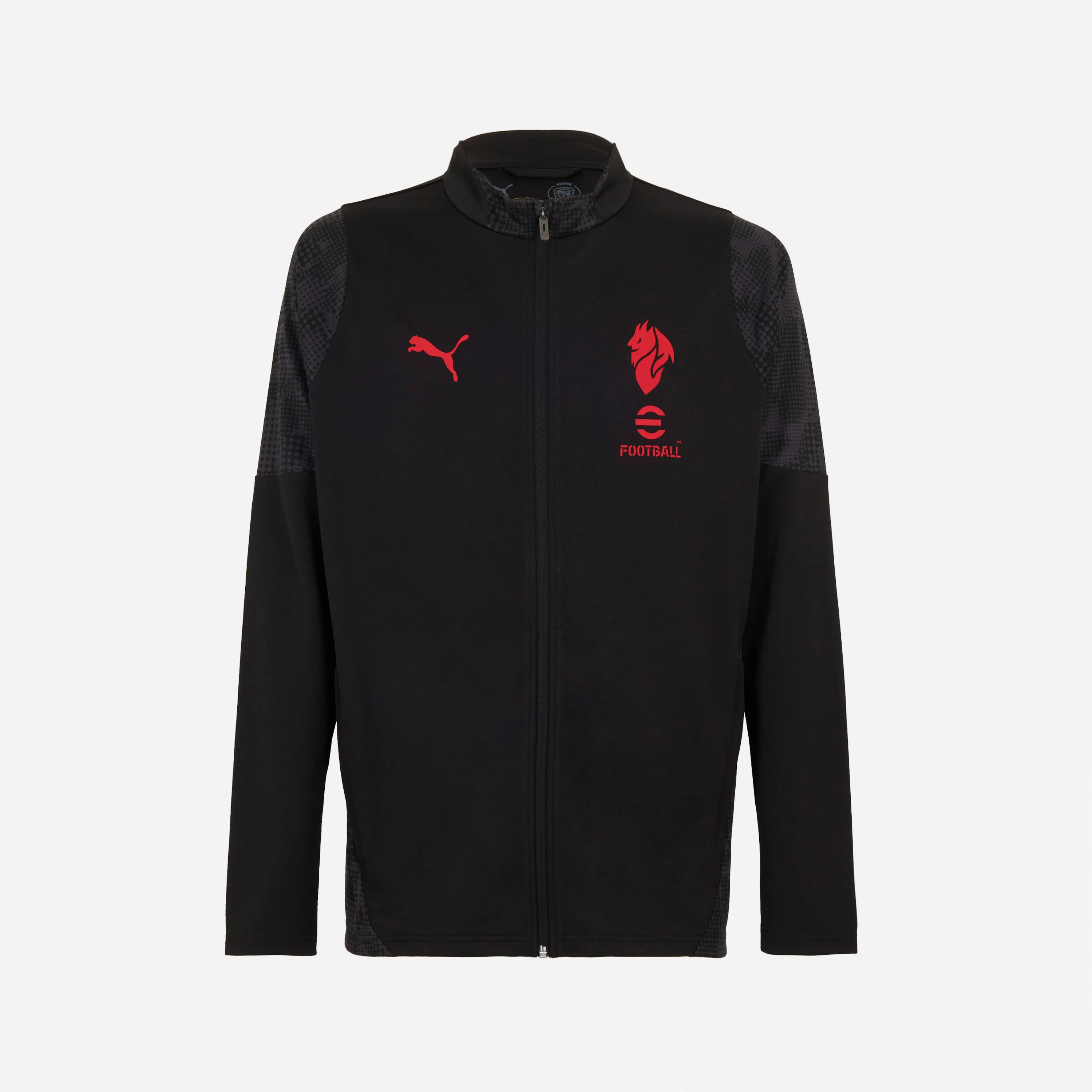 GIACCA NERA MILAN TRAINING 2025/26 CON ZIP E TASCHE