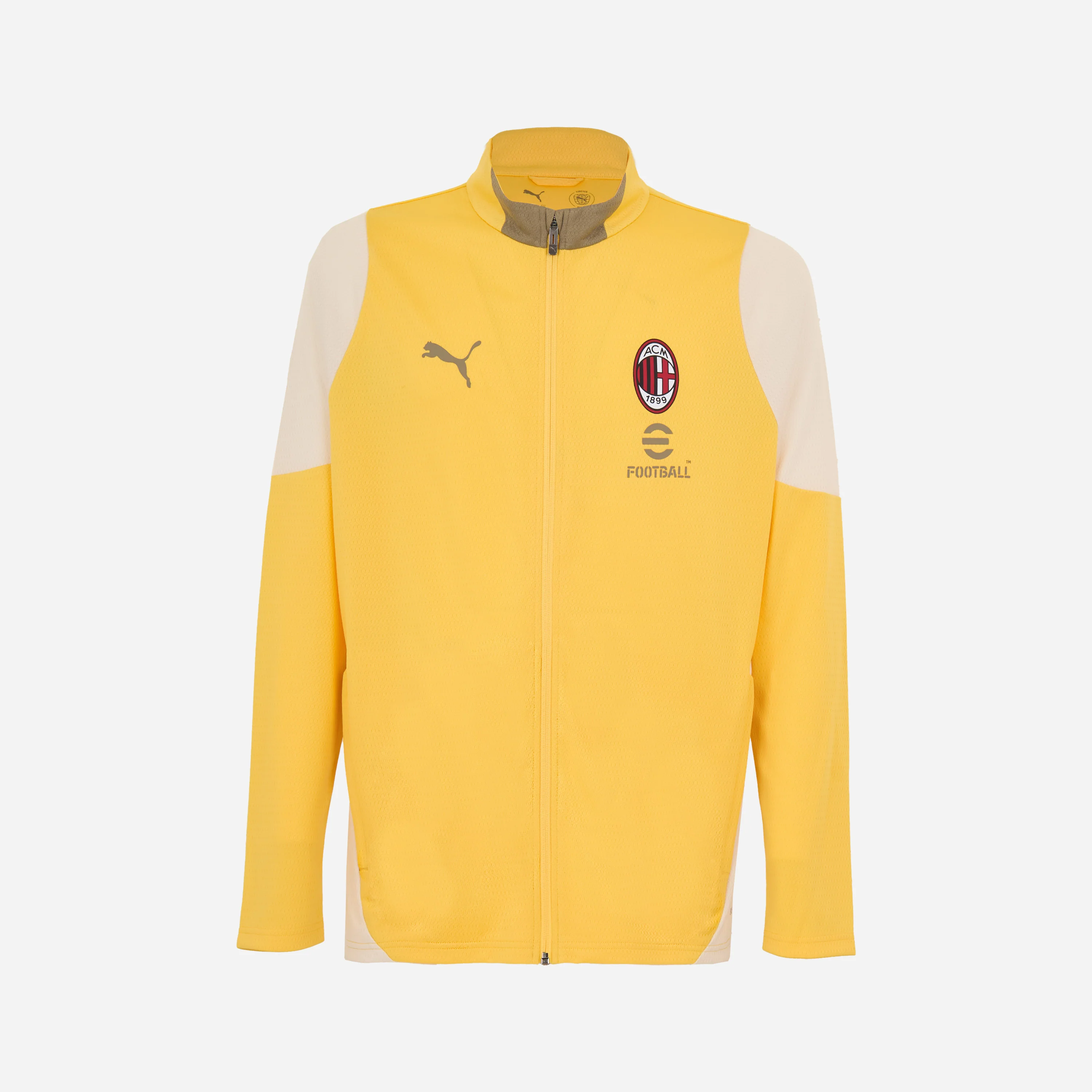 GIACCA GIALLA MILAN TRAINING 2025/26 CON ZIP E TASCHE