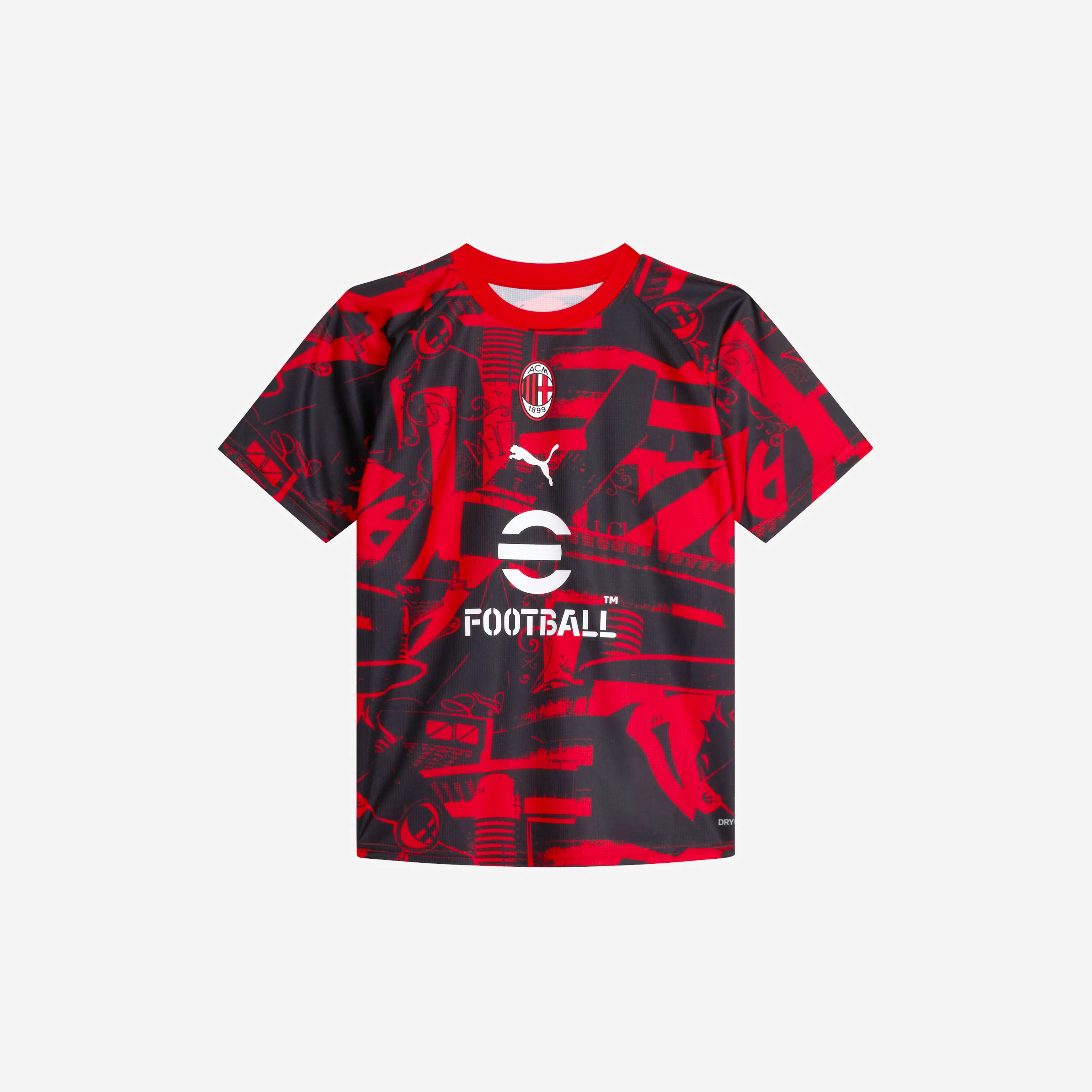 MAGLIA MILAN PREMATCH ROSSA E NERA 2026/27 BAMBINO