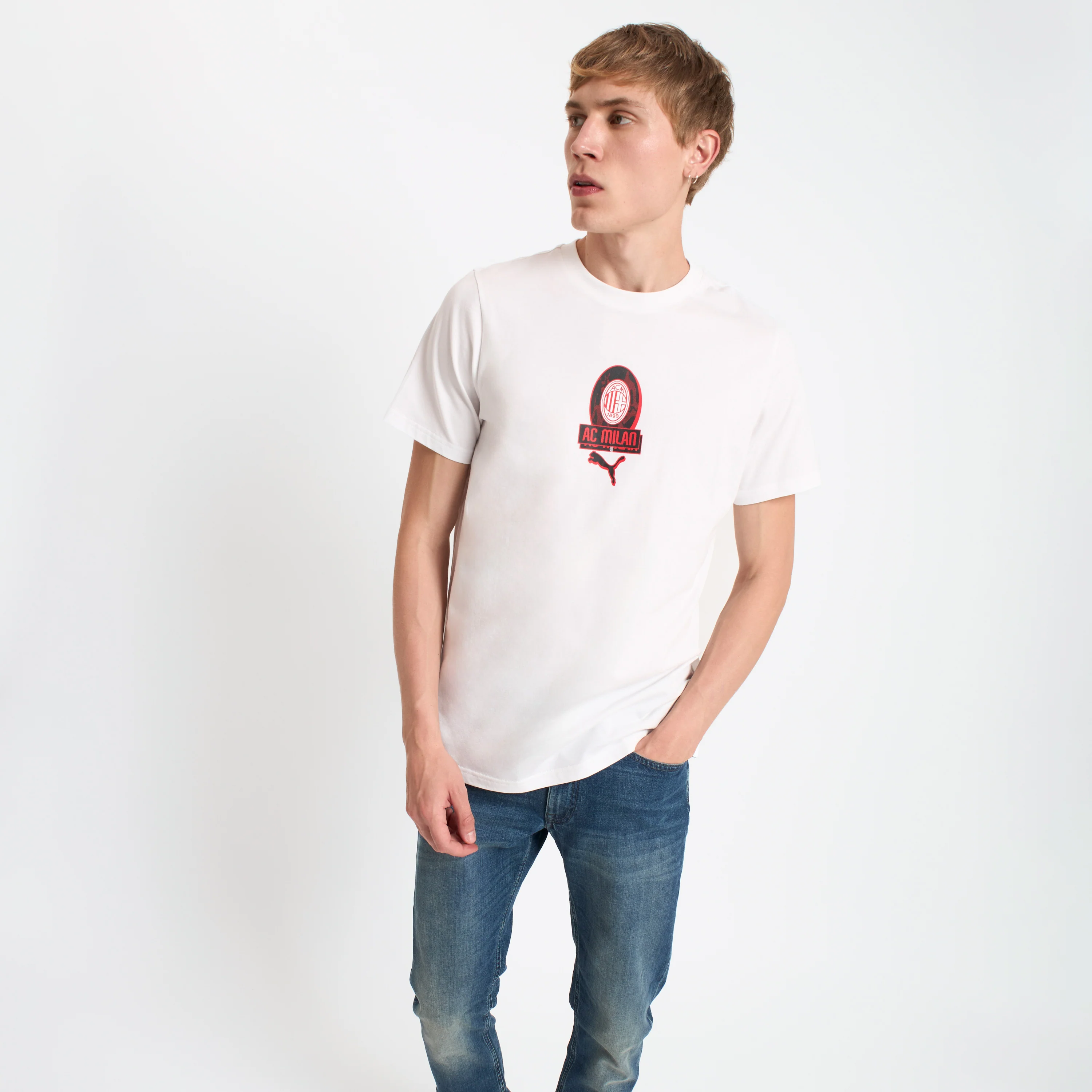 T-SHIRT BIANCA CON GRAFICA CENTRALE MILAN CULTURE